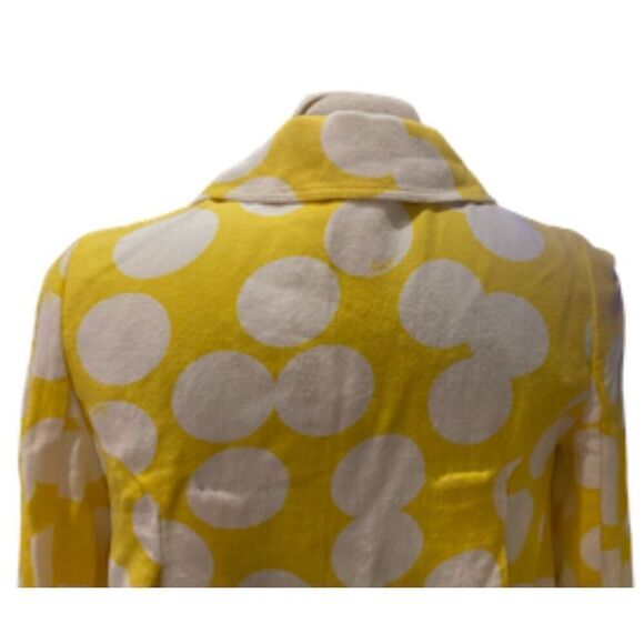 Lilly Pulitzer Linen Blend Jacket Fun Polka Dot Sz 6 Button Front Butter Yellow - Picture 4 of 12